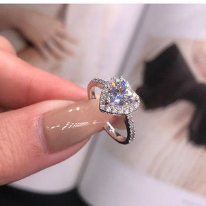 Shining Diamond Heart Ring